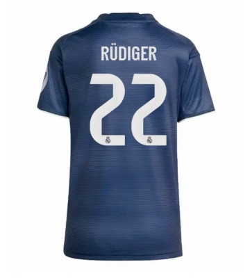 Real Madrid Antonio Rudiger #22 Segunda Equipación Mujer 2025-26 Manga Corta